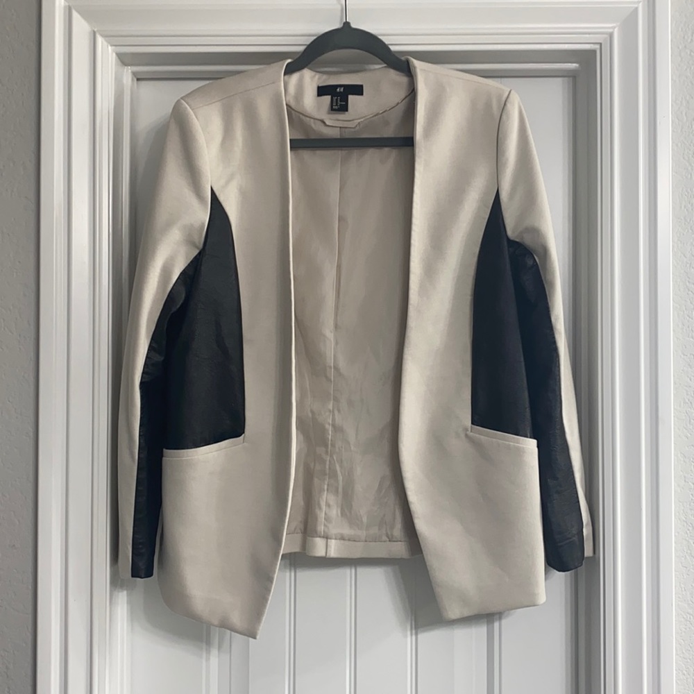 H&M cream and black blazer